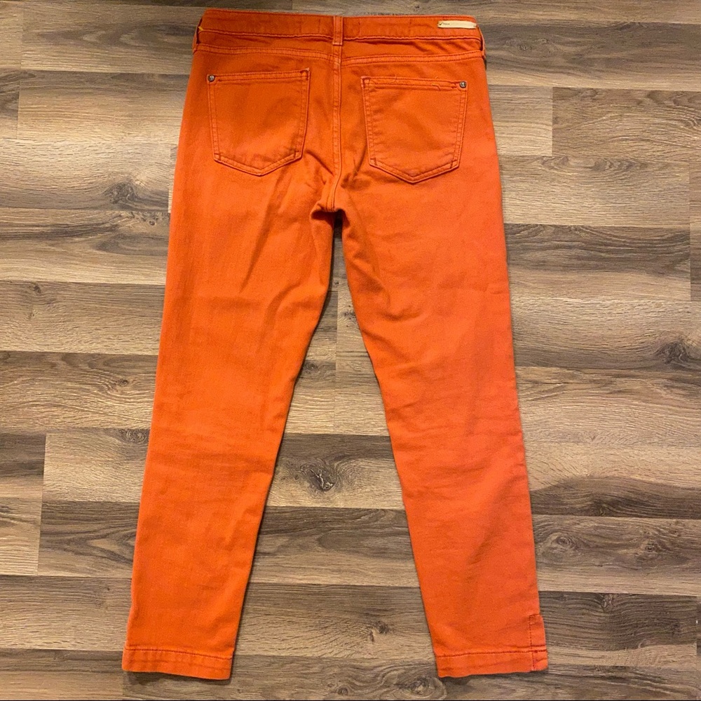 Anthro Pilcro Orange Stet Cropped Skinny Jeans - Picture 2 of 4
